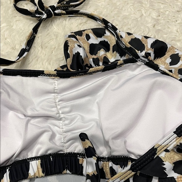 Leopard Print Ruffle Bikini Top - Picture 4 of 4